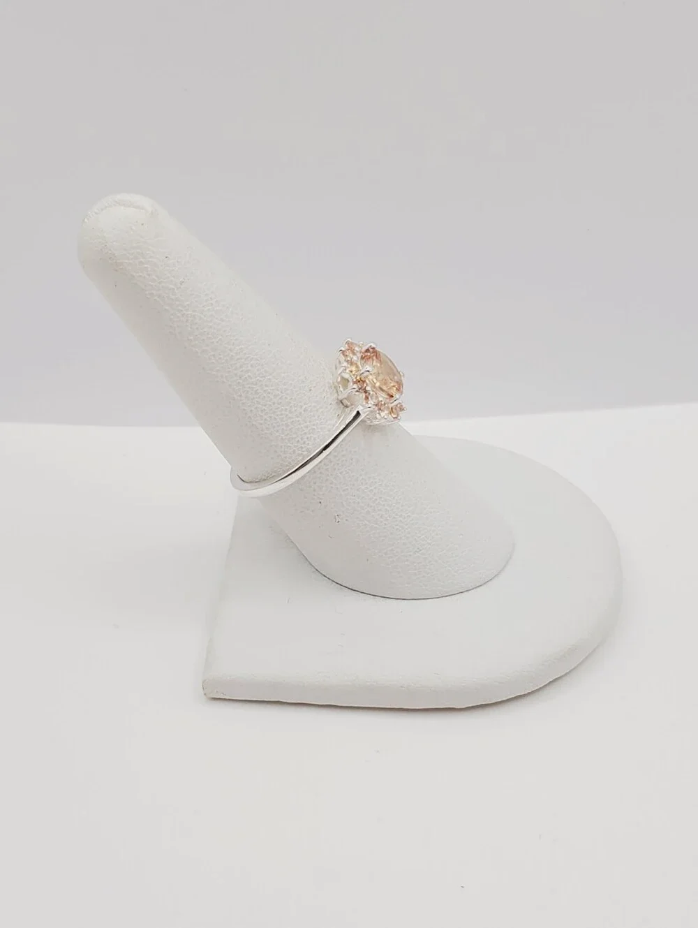 Sparkling Peach Halo Ring — Womens Jewelry